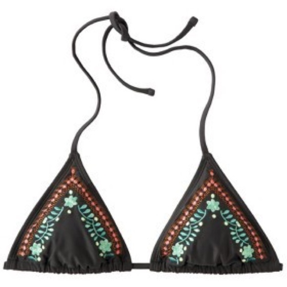 Xhilaration® Juniors Embroidered Triangle Swim Top